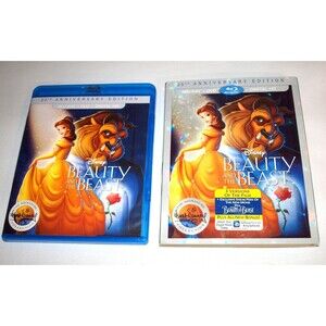 Disney Beauty and the Beast 25th Anniversary Edition Blue-Ray & DVD w Slipcover